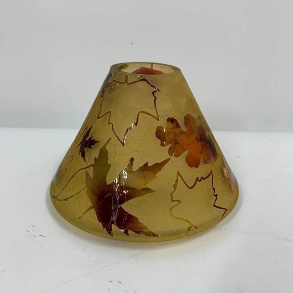 Yankee Candle Shade Topper Frosted Leaf Fall Autumn w/ Box - Picture 1 of 10